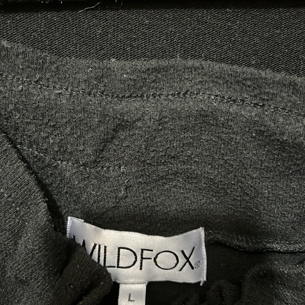 Wildfox Solid Black Basic Tracksuit Full Zip Hood… - image 7